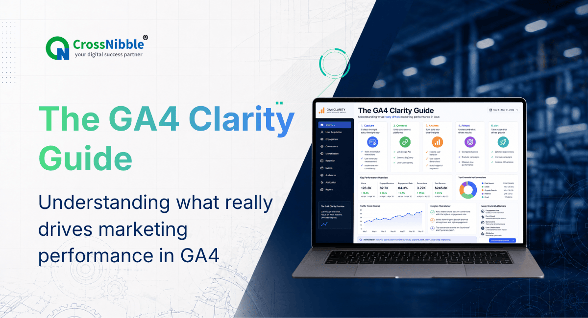 Marketer analyzing GA4 attribution data